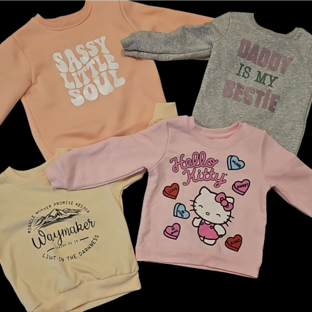 Gray and Pink Sweatshirt with Bestie Print